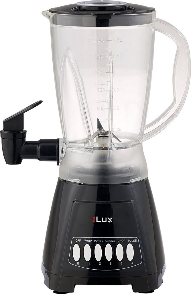 [244157] ILUX Blender Avec Distributeur de Jus - LX-2827D - 4 Vitesses + Pulse - 300W - 1.5L