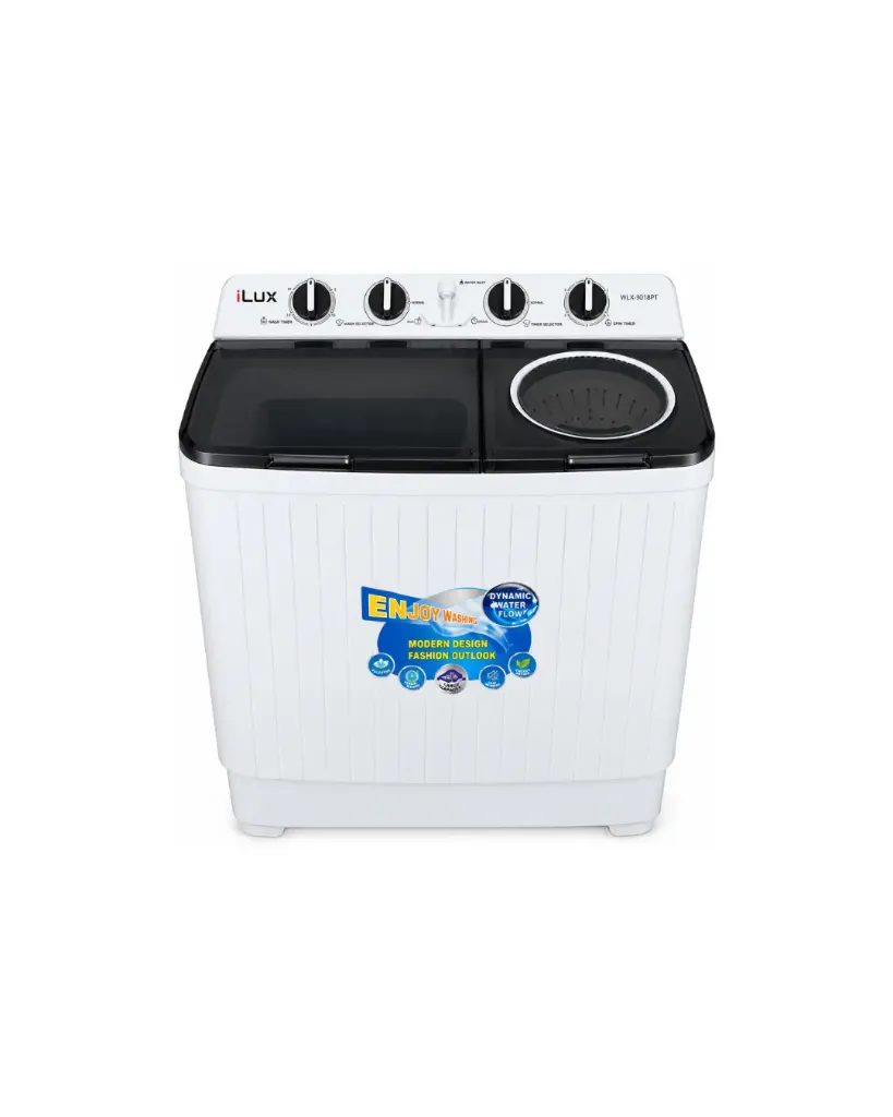 [199072] MACHINE A LAVER ILUX  SEMI AUTO 9KG WLX-9018 PT (2COMPARTIMENTS)