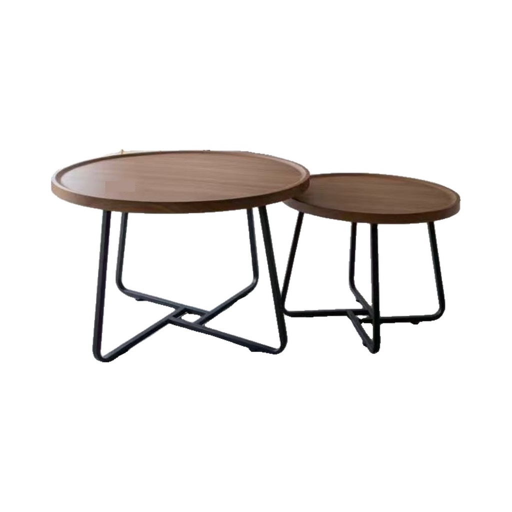 Tables gigognes effet bois M-6 (lot de 2)