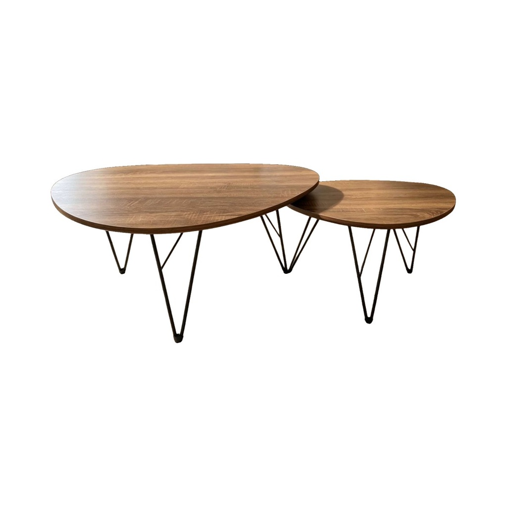 Tables gigognes effet bois W-78 (lot de 2)