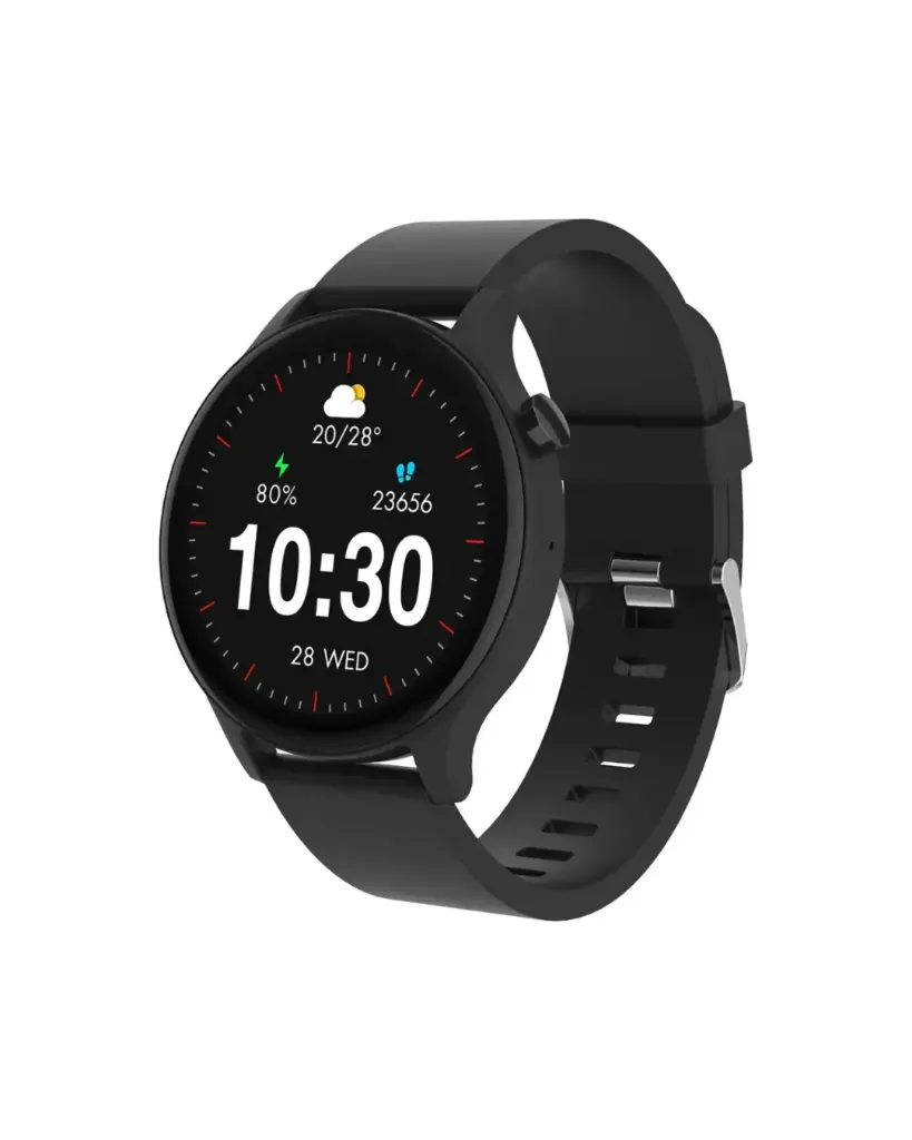 Montre connectée Porodo Essential Pulse (Noir), écran HD 1,38