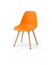 Chaise Moderne Orange avec Pieds en Bois