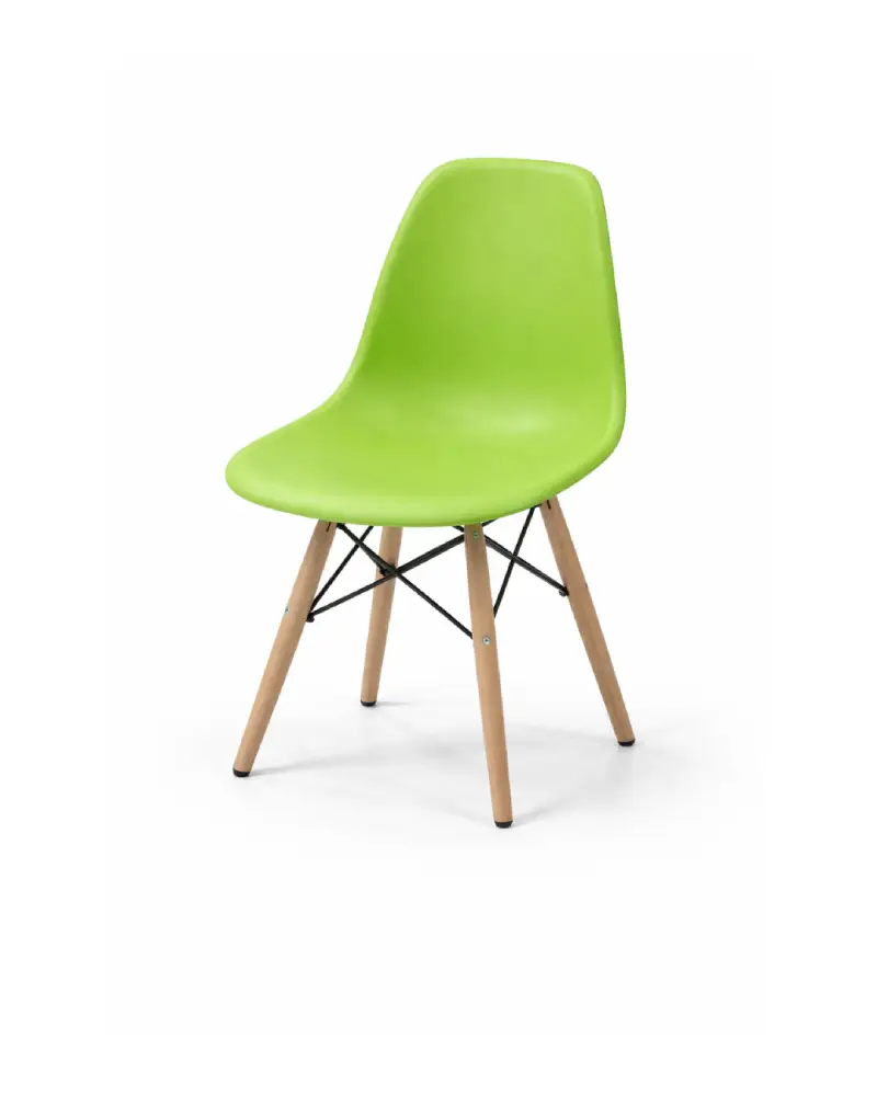 Chaise Moderne Verte avec Pieds en Bois