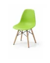 Chaise Moderne Verte avec Pieds en Bois
