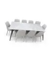 Salle à Manger Moderne 8 Places – Table Effet Marbre et Chaises