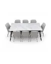 Salle à Manger Moderne 8 Places – Table Effet Marbre et Chaises