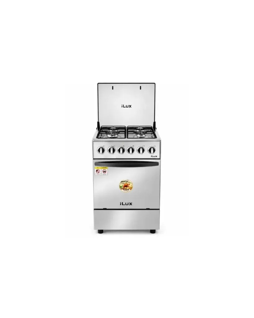 [177005] ILUX Cuisinière à Gaz 4 Feux - LXG-60SS - Inox