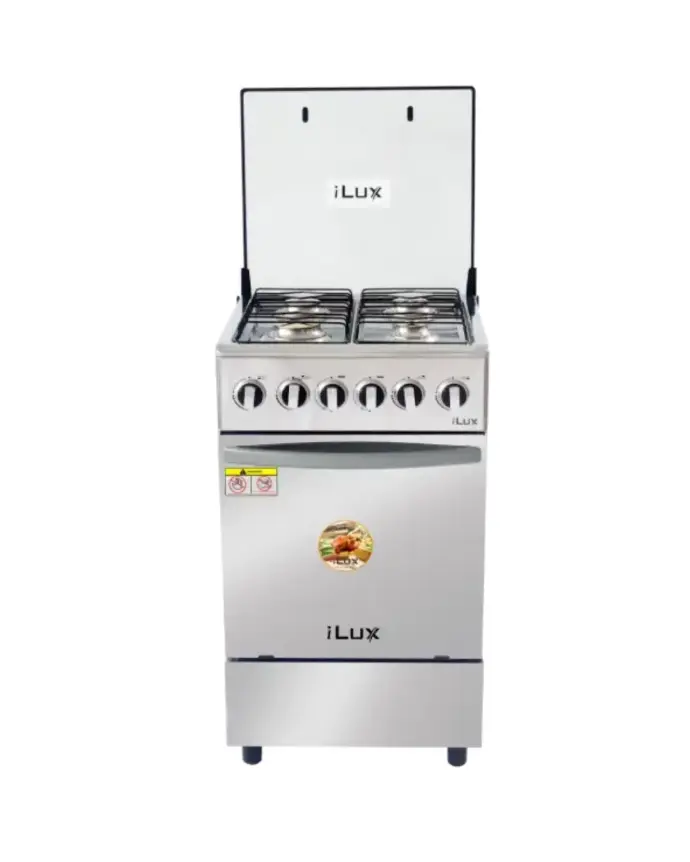 ILUX Cuisinière à Gaz 4 Feux - LXG-60SS - Inox