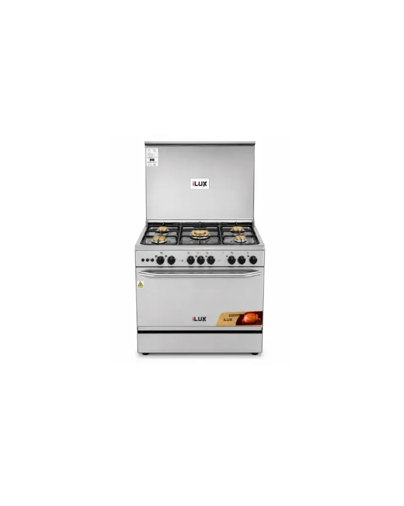 Ilux Cuisinière à Gaz 5 Feux - Inox