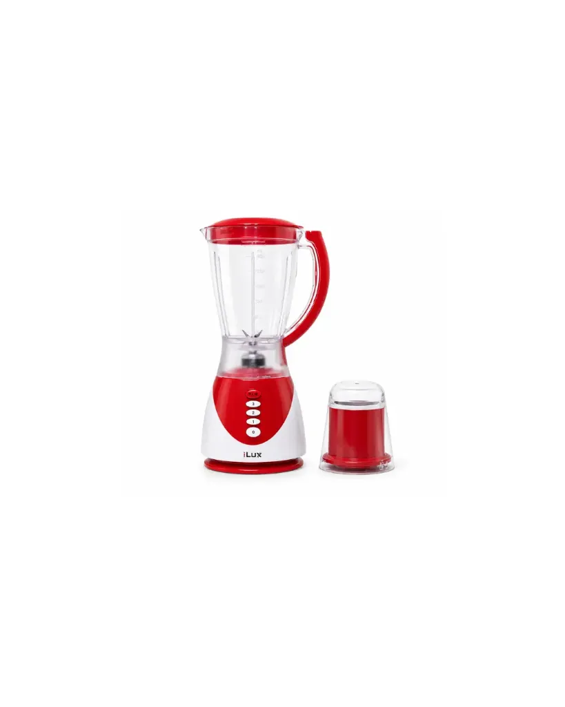 [244115] Ilux Blender Avec Grinder LX-1731 - 2 En 1 - 1.5 L - 3 Vitesses - ROUGE