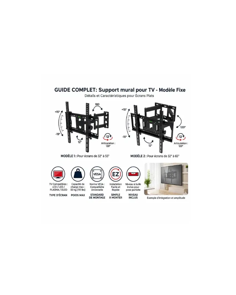 [344041] Support Mural TV Pivotant SP41B