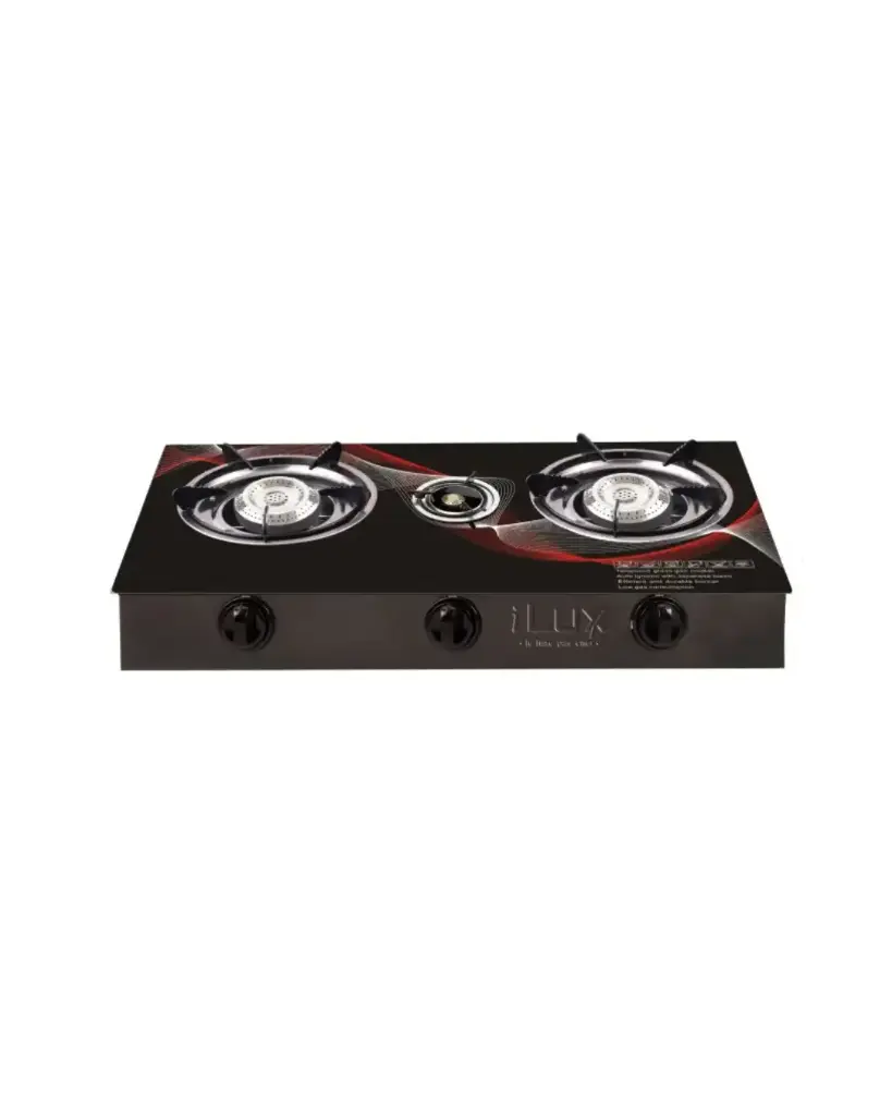 iLux Cuisinière à Gaz - Réchaud 3 Feux - LXG-8413-Z95 - Noir