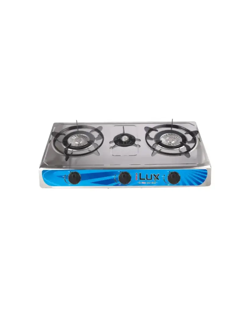 iLux Cuisinière à Gaz - Réchaud 3 Feux - LXG-7403-SX95