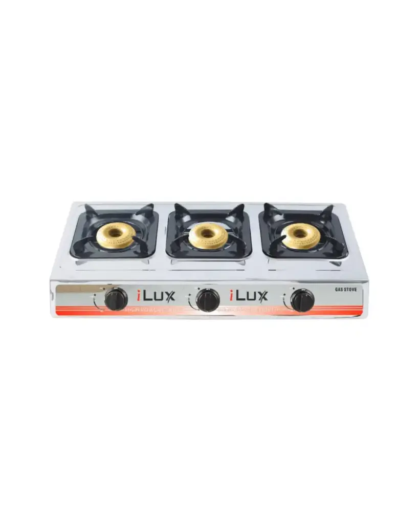 iLUX Cuisinière à Gaz - Réchaud 3 Feux - LXG-7103 B