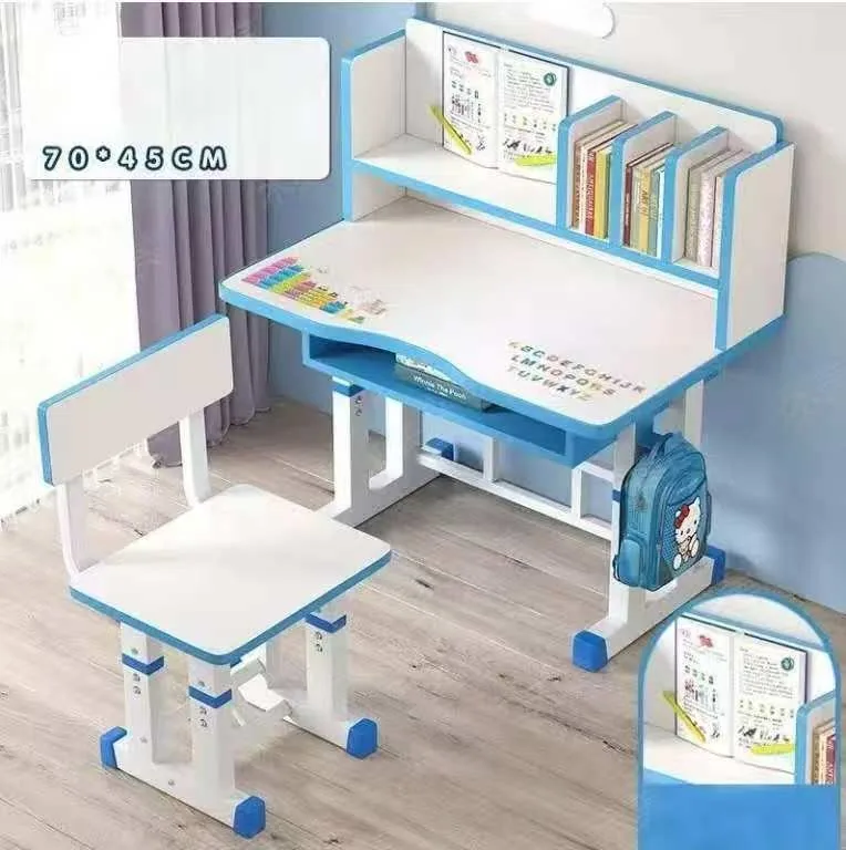 [MOB-PUPITRE-02] Bureau enfant 70x45 avec étagère (blanc) 70*45