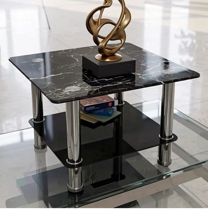 [MOB-601#] Table basse marbre noir 601# 60*60