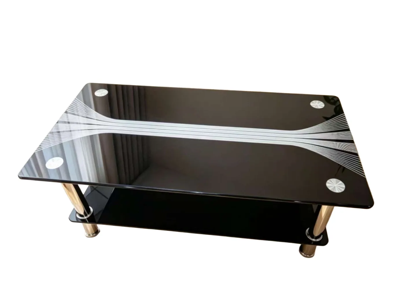 Table basse verre noir 810B 110*55*42