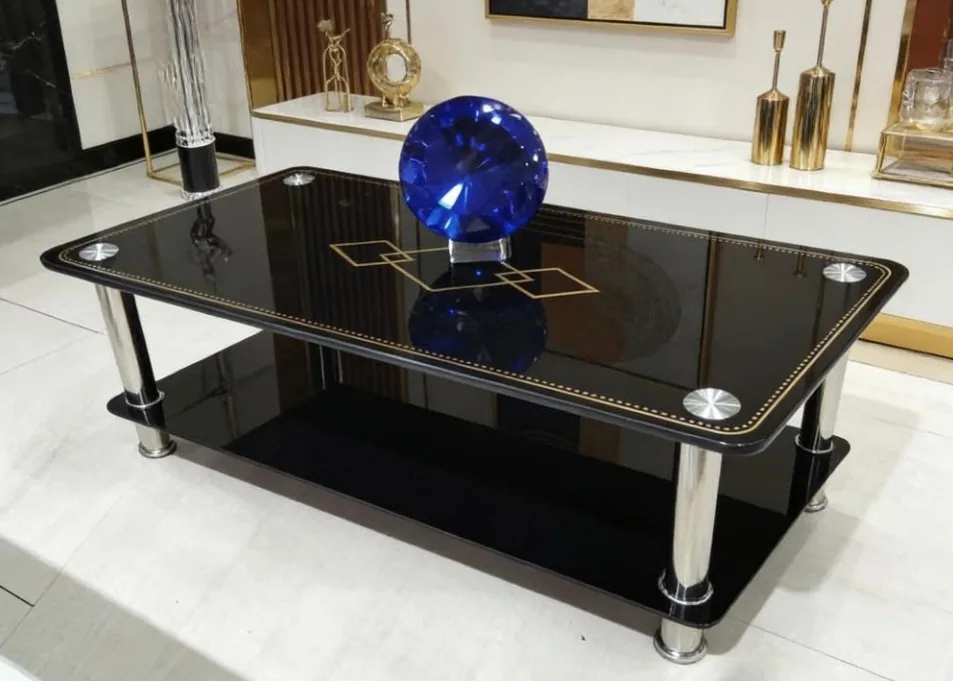 Table basse verre noir 817 110*55*42