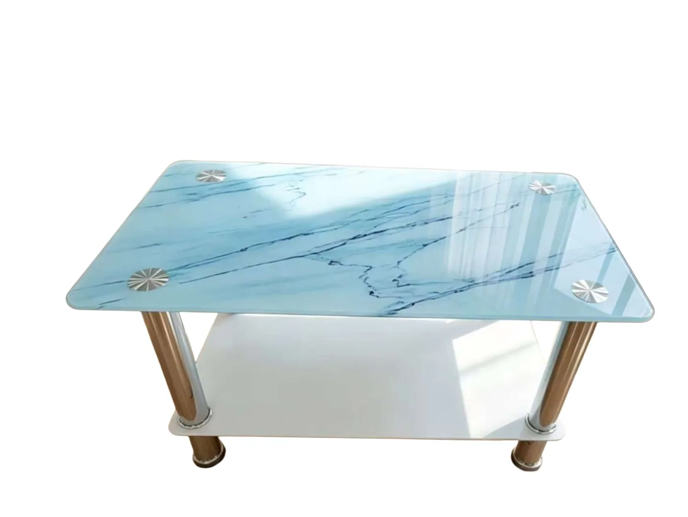 Table basse verre bleu L12W 110*55*42