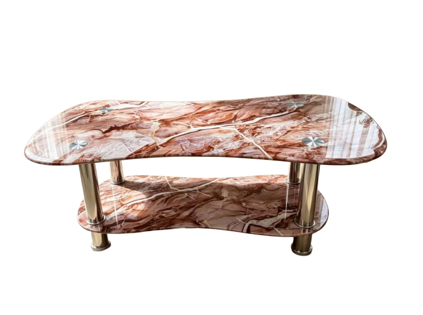 Table basse verre marbre rose LF-5 100*50*40