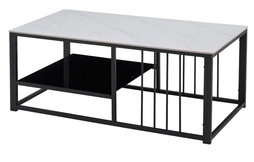 Table basse marbre blanc 2 niveaux BLC-619 120*60