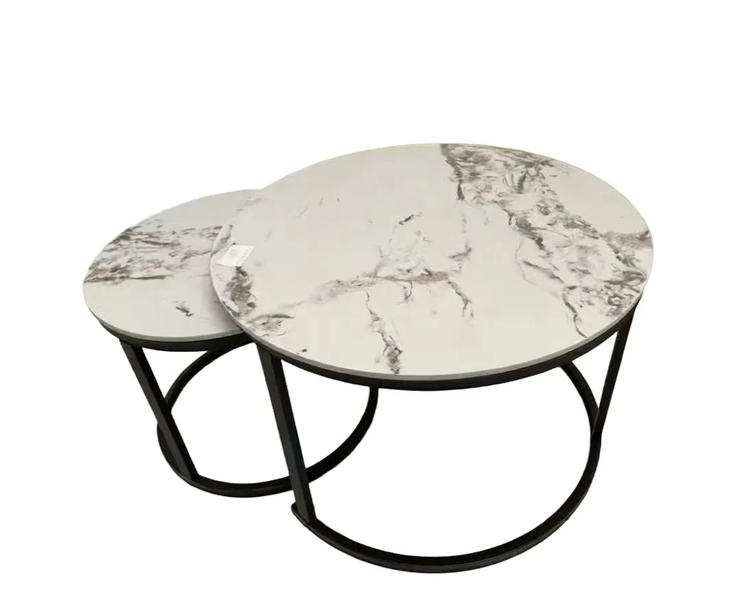 [MOB-C03-B-W] Tables gigognes marbre noir C03-B-W 70+50