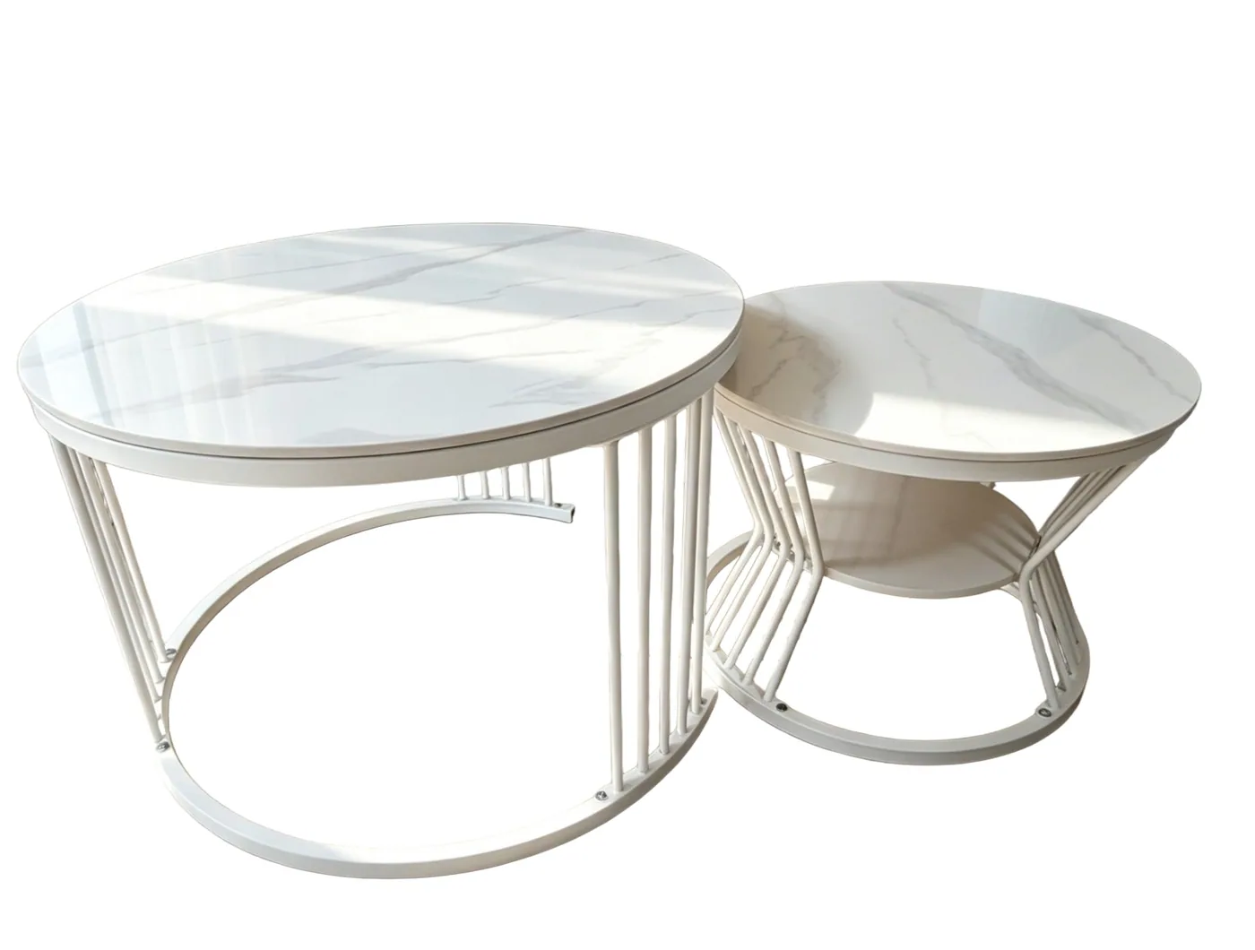 Tables gigognes rondes blanc LH203 70+50