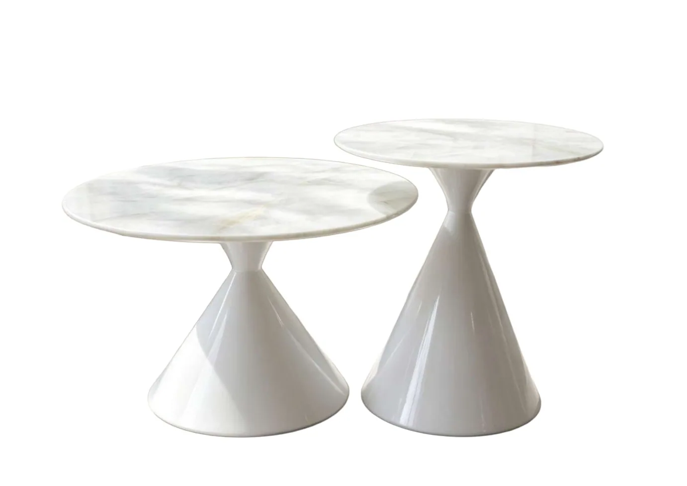 Tables gigognes rondes blanc T-01 70+50