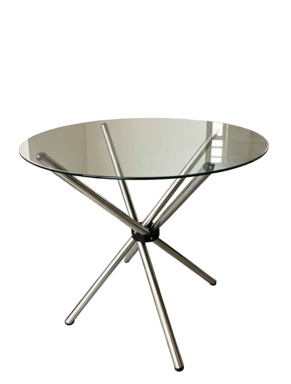 Table ronde verre pied chromé C19 80*80