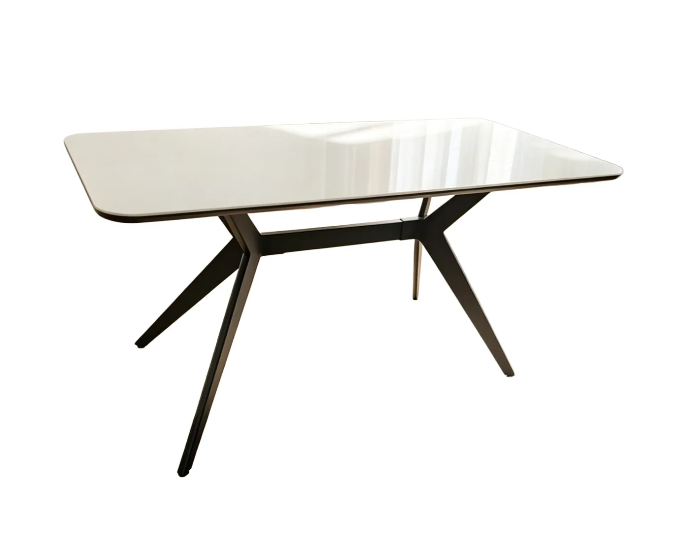 [MOB-TABLE-666] Table à manger blanc pied noir TABLE-666