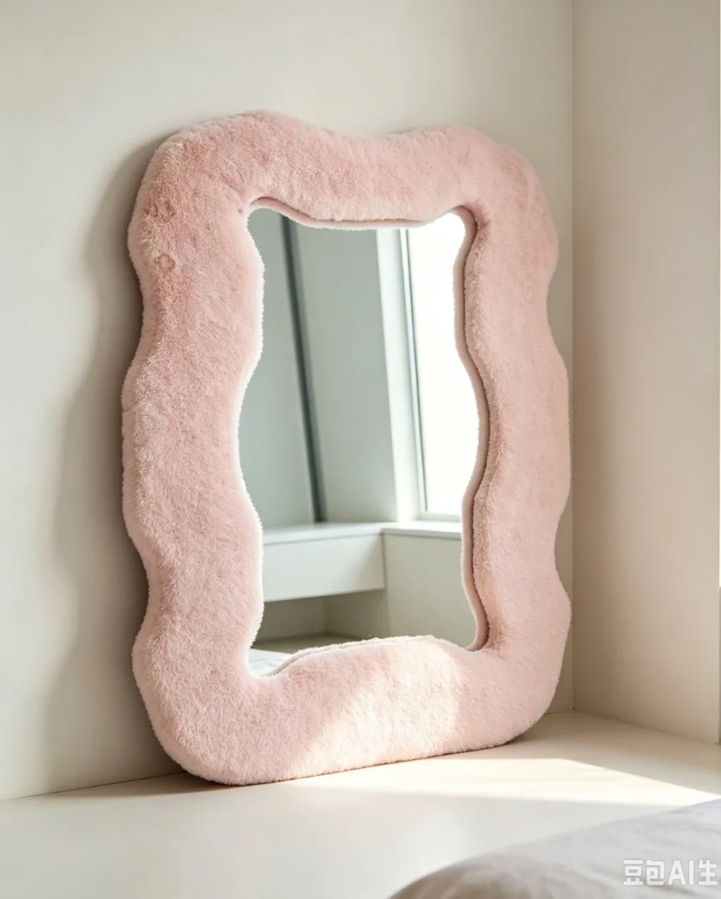 [MOB-JPF-T16] Miroir peluche rose JPF-T16 60*60