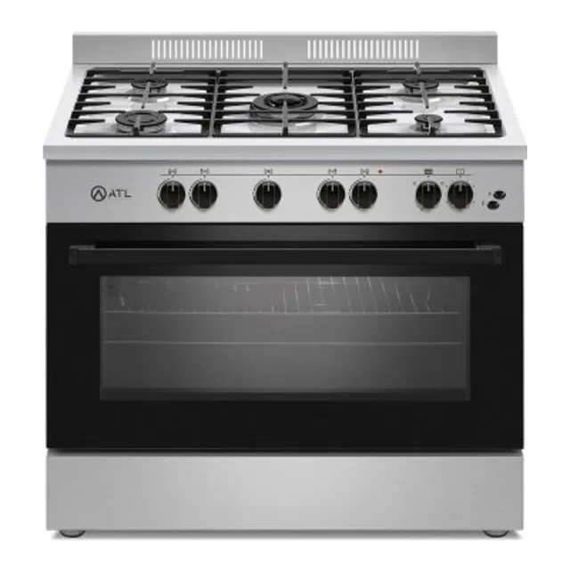 ATL - GAZINIERE 5 FEUX 90X60 INOX ALLUMAGE AUTO