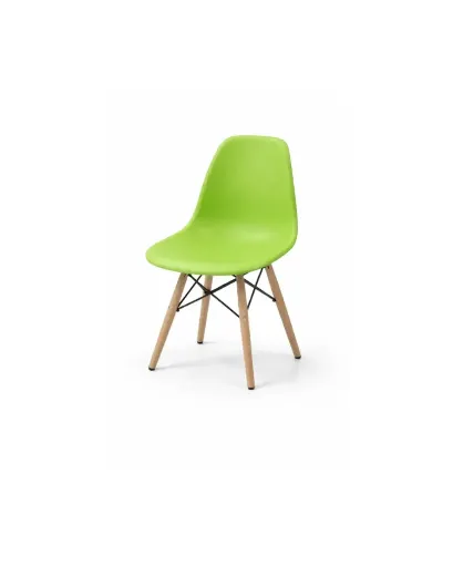 Chaise Moderne Verte avec Pieds en Bois
