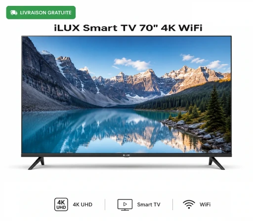 Ilux - Smart TV - 70" pouces - 4K - Wifi✅