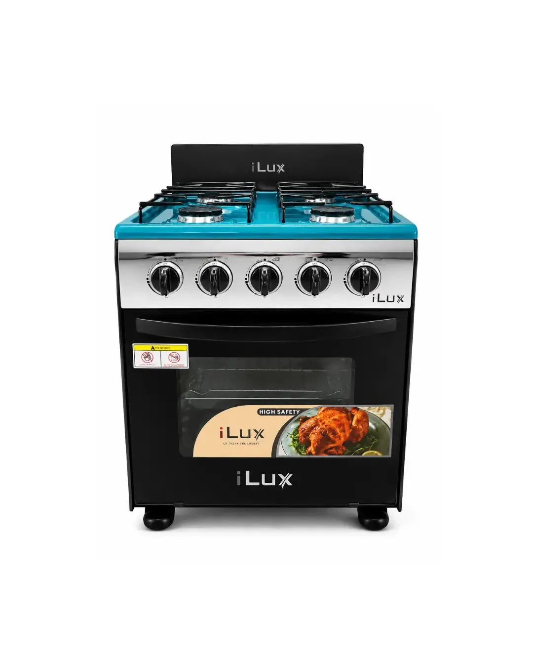 iLUX Cuisinière à Gaz 4 Feux - LXG-15S - Inox