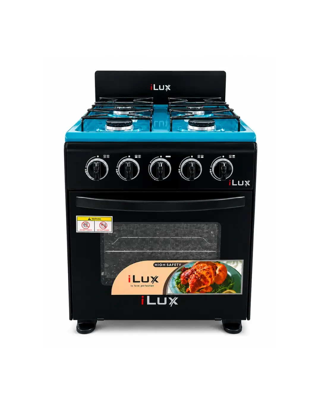 iLUX Cuisinière à Gaz 4 Feux - LXG-15B - Noir